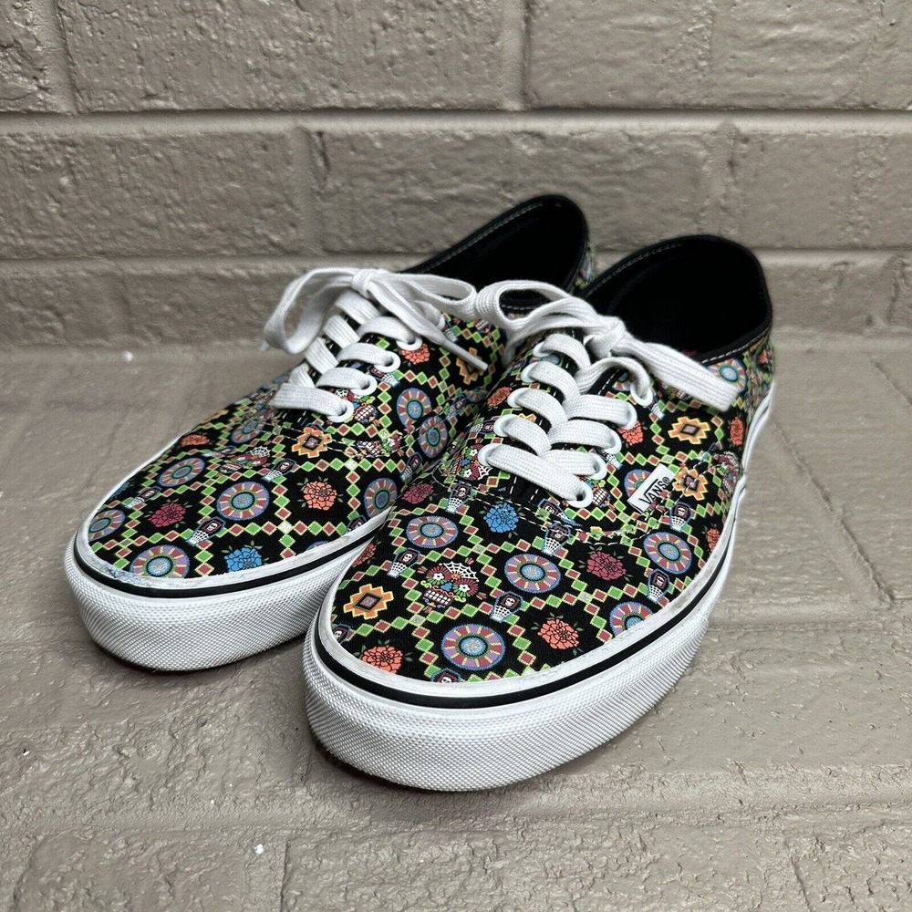 VANS Sugar Skull Dia De Los Muertos Glow in the Dark Shoes Womens 11 Mens 9.5